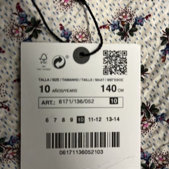 ZARA Kids | Beige | SEERSUCKER FLOWERS PANTS - Picture 7 of 7